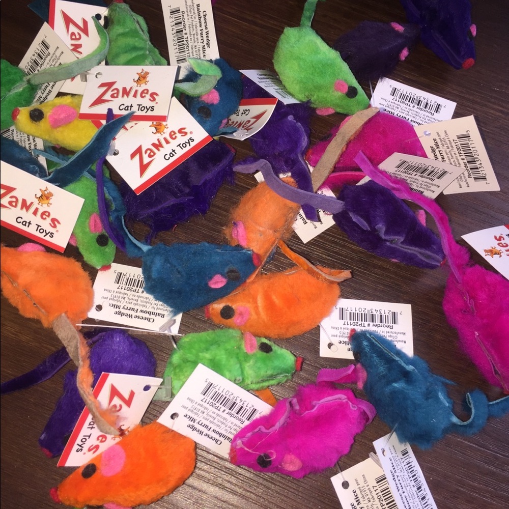 3 - Furry Mouse Toys For Cats & Kittens Vibrant Colors (You Pick The Colors) NWT